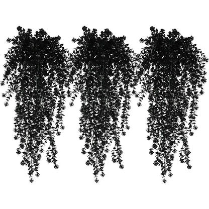 70CM Artificial Eucalyptus Plant Hanging Simulation Black Fake Hanging Vine Plants Diy Home Outdoor Halloween Thanksgiving Decor