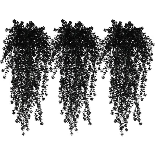70CM Artificial Eucalyptus Plant Hanging Simulation Black Fake Hanging Vine Plants Diy Home Outdoor Halloween Thanksgiving Decor
