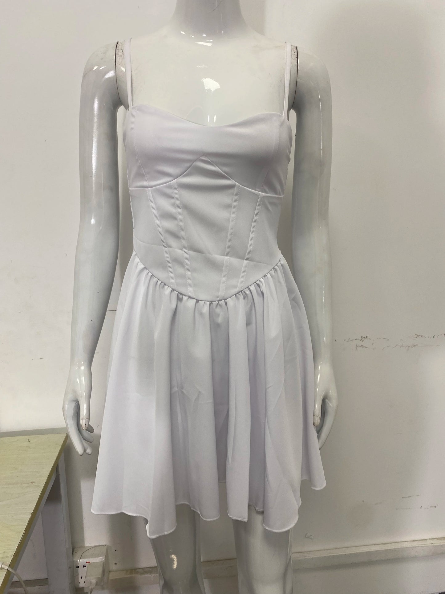 Summer 2025 new waist cinching slimming short skirt sexy suspender A-list dress for women