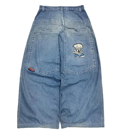 American Fashion Trend Selling Washed Jeans Women Men Y2K New Street Retro Joker Straight Wide Leg Pants Unisex Punk Loose Jeans