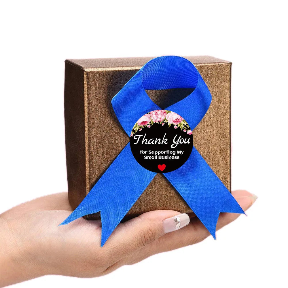 50-500pcs Thank You For Supporting My Small Business Flower Sticker Gift Packaging Seal Label Scrapbook Stationery Sticker 1inch