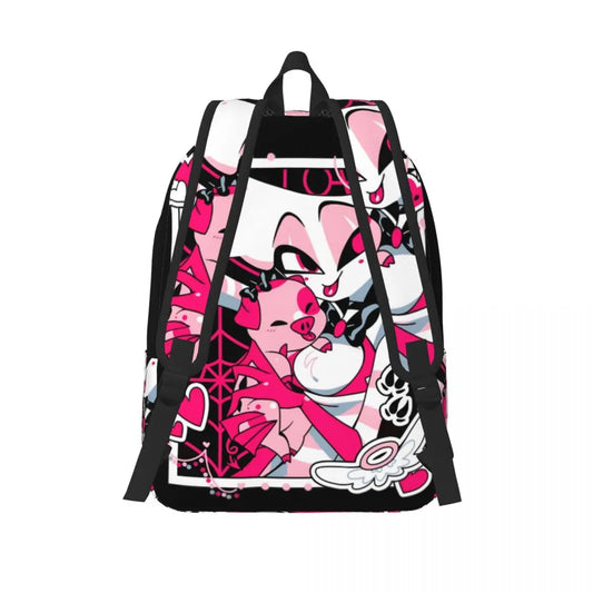 Angel Dust And Fat Nugget Selfie Hazbin Hotels Backpack for Men Women Fashion Student Business Daypack College Shoulder Bag