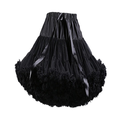 65CM/25.5INCH Lolita Petticoat Soft Tulle Puffy Tutu Women Knee Length Halloween Crinoline Cosplay Underskirt Dance Ball Gown