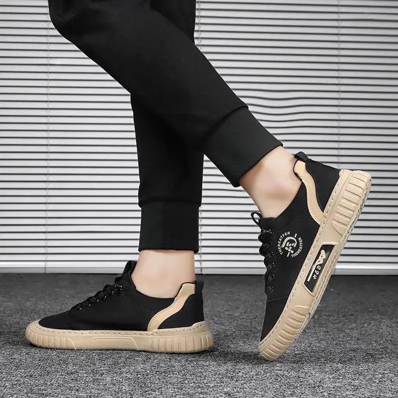 2025 Men Casual Shoes Breathable Black Sneakers Fashion Driving Walking Tennis Shoes for Male Skate Flats Zapatillas Hombre