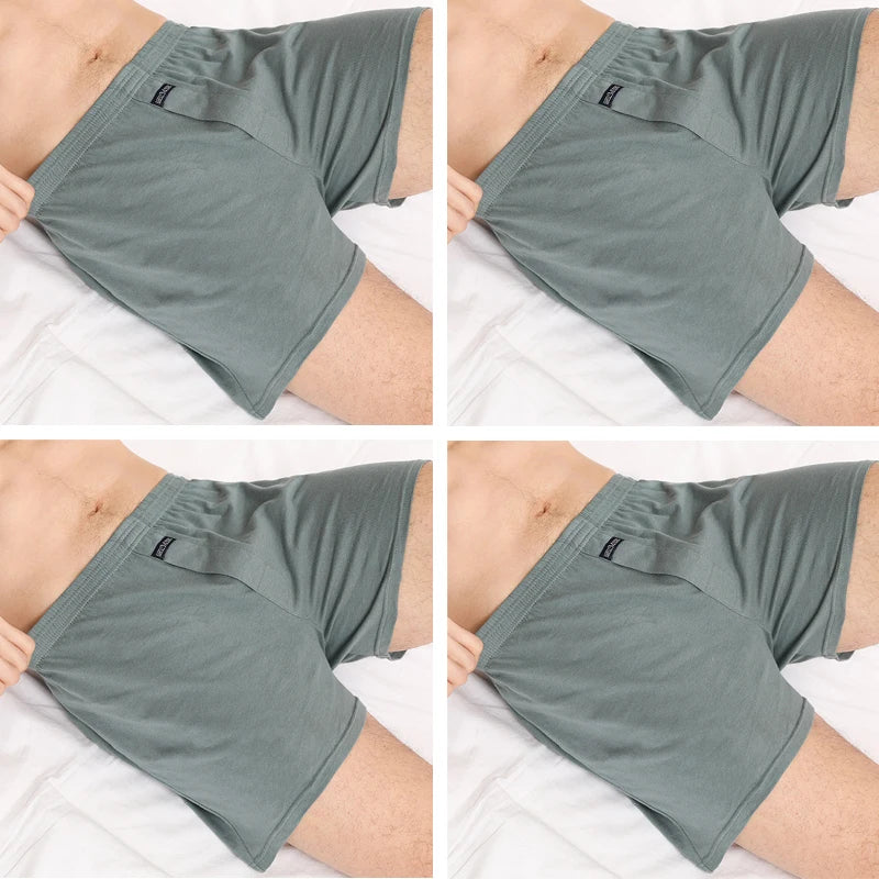 4pcs Male Arrow Pants Men Cotton Boxers Shorts Loose Mid-Waisted Men's Plus Size Underwear Homewear Comfortable Panties