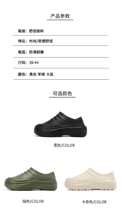 Summer Chef Shoes Anti Slip and Oil Proof Work Shoes Lazy Slippers Casual Trendy Slipper One Step Fashion Garden Shoes For Beach