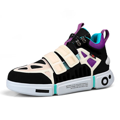 Wudao student couple sports board shoes Women's new non-slip thick soled sports shoes men ventilated Velcro casual shoes
