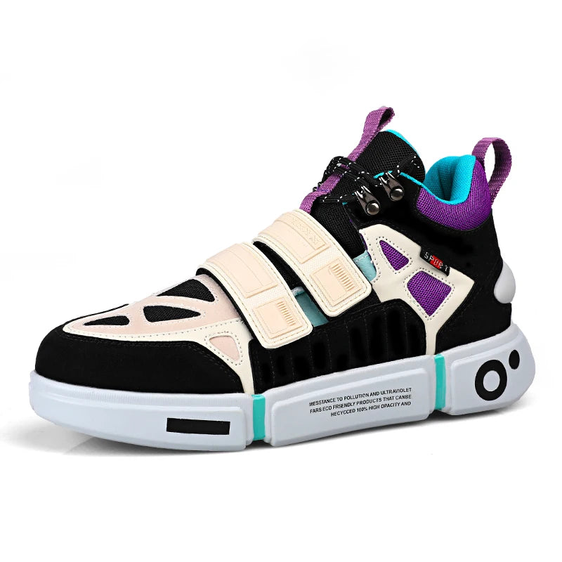 Wudao student couple sports board shoes Women's new non-slip thick soled sports shoes men ventilated Velcro casual shoes