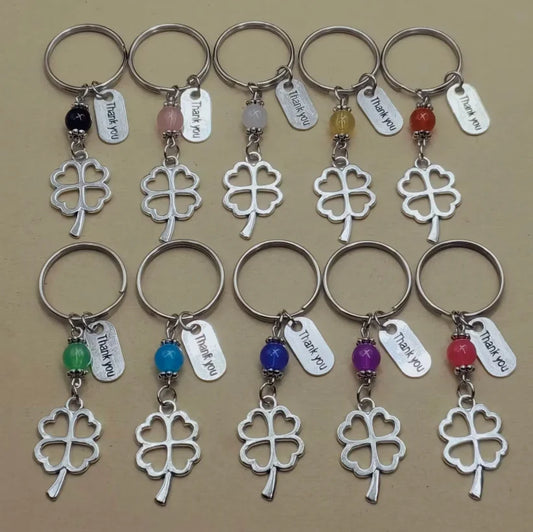1/10 Sets Clover thank you Teacher's Day Gift creative Keychain Lovers Key Ring Jewelry