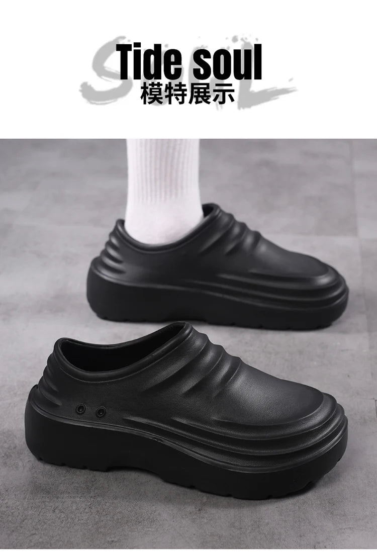 Summer Chef Shoes Anti Slip and Oil Proof Work Shoes Lazy Slippers Casual Trendy Slipper One Step Fashion Garden Shoes For Beach