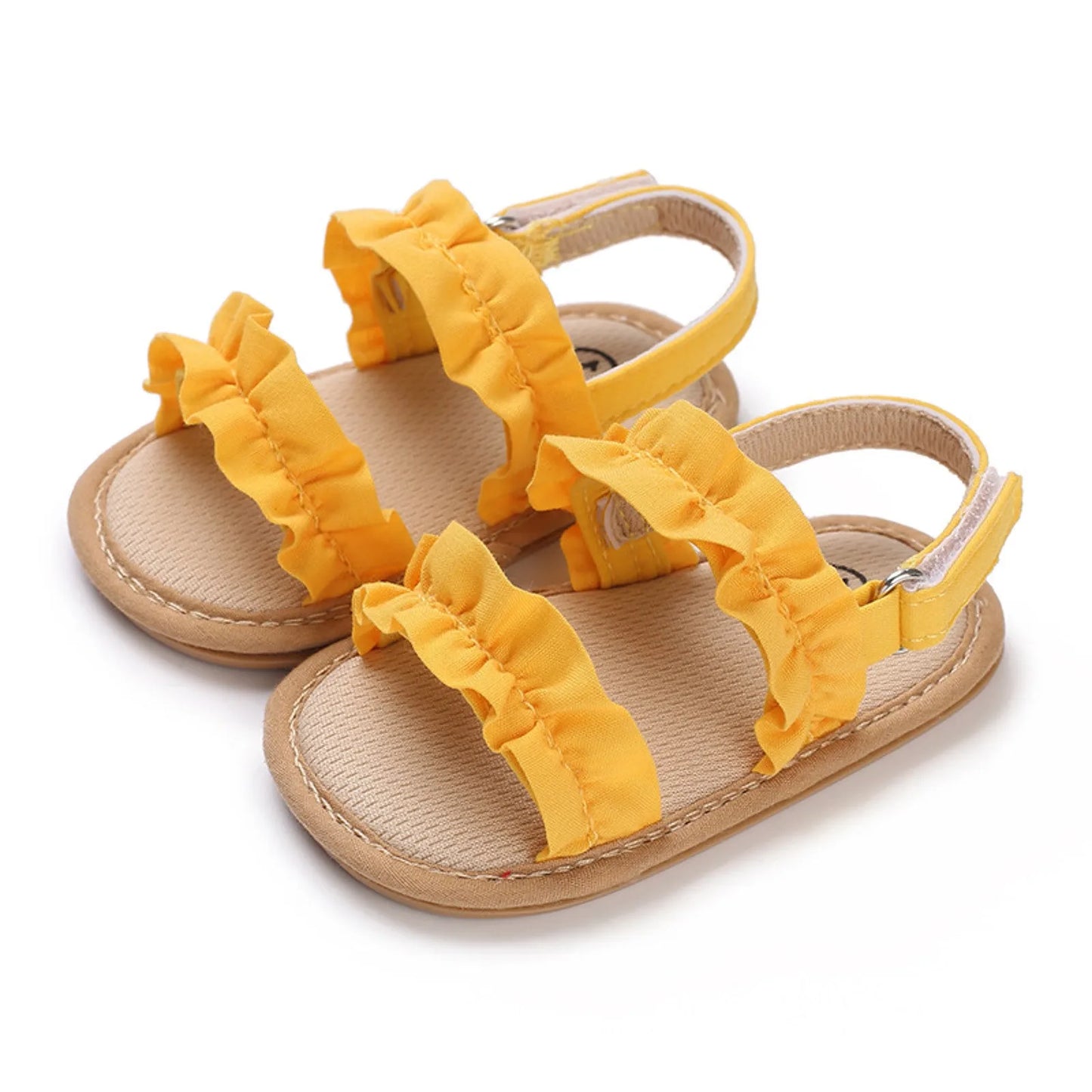 0-18M Baby Cute Preschool Summer Sandals Pleated Upper Princess Casual Soft Rubber Sole Anti Slip Shoes Girl's Walking Shoes