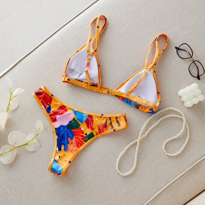 2024 New Sexy Brazilian Bikini Set Women Print Biquini Female Cut Bikinis Swimwear Push Up Swimsuit Bath Suit
