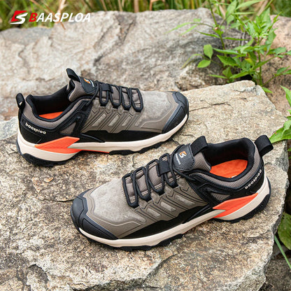 Baasploa Men Hiking Shoes Waterproof Outdoor Sneakers for Men Casual Sneakers Anti-Skid Wear-Resistant Male Shoes New Fashion