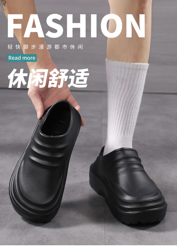 Summer Chef Shoes Anti Slip and Oil Proof Work Shoes Lazy Slippers Casual Trendy Slipper One Step Fashion Garden Shoes For Beach