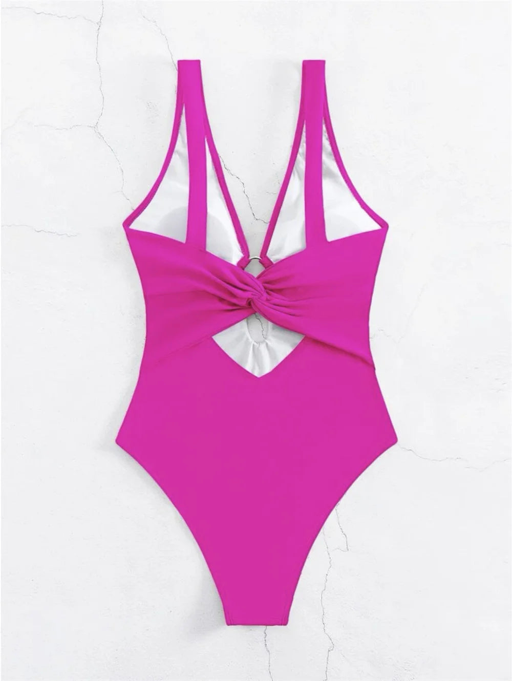 Twisted Hollow Out Bikini Micro Monokini Rings Sexy Deep-V Swimsuit Women Swimwear One-piece Beach Bathing Suit Vacation Outfits