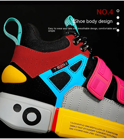 Wudao student couple sports board shoes Women's new non-slip thick soled sports shoes men ventilated Velcro casual shoes