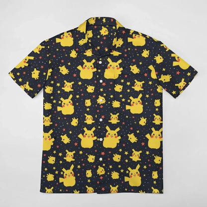 Summer Men's Shirt Cute Animal Print Short Sleeve Shirt Open button Lapel Men's Top Comfortable Casual Men's Shirts
