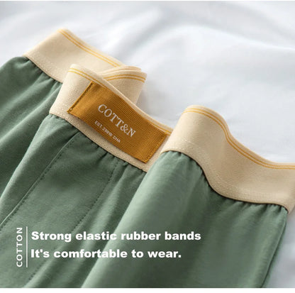 4pcs Male Arrow Pants Men Cotton Boxers Shorts Loose Mid-Waisted Men's Plus Size Underwear Homewear Comfortable Panties