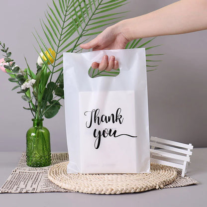 100/200/500pcs Thank You Gift Bags Plastic Candy Cookie Packaging Bag for Wedding Birthday Party Favors Small Business Supplies