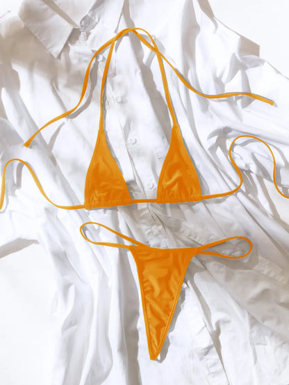 2025 New Triangle Tie-Front Sexy Bikini Two-Piece Swimsuit for Women