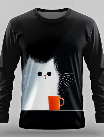 3D Print Anime Characters Long Sleeve T-Shirts For Men Autumn Fashion Men's O-Neck Sportwear Oversized  Pullover Men clothing