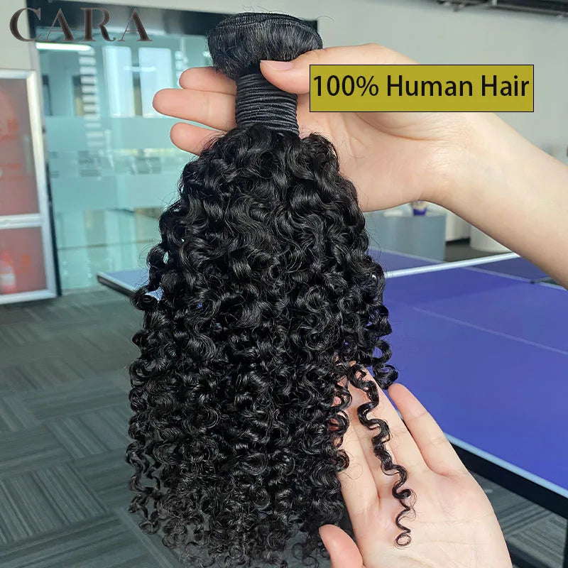 3C 4A Human Hair Bundles Mongolian Afro Kinky Curly Weave For Black Women Sassy Curl Virgin Human Hair 4 Bundles Natural Color