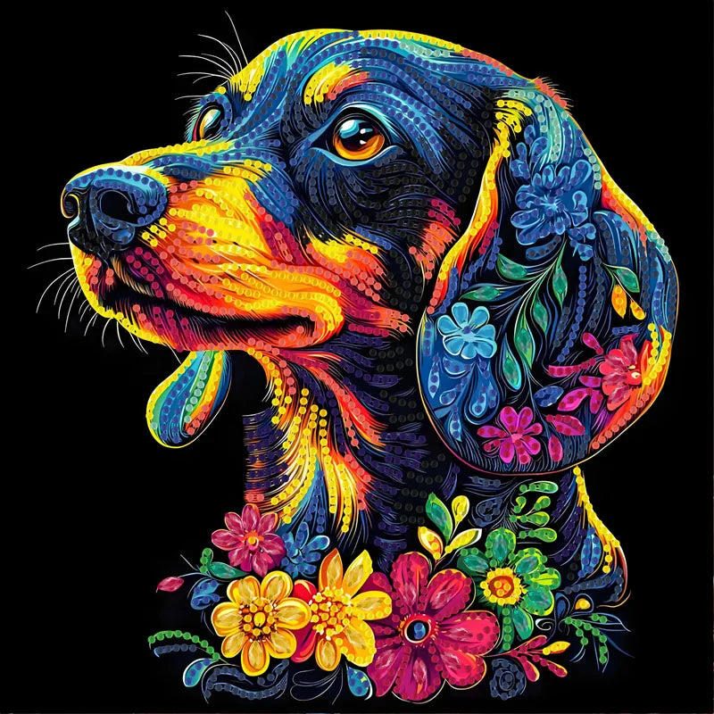 5D DIY a cartoon animal diamond painting kit suitable for Thanksgiving Christmas decoration gift irregular diamond kit craft