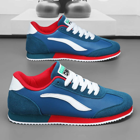 Trend Classic Running Shoes Men Suede Leather Mens Blue Sneakers Comfort Flat Jogging Shoes Man Athletic Shoes zapatillas hombre
