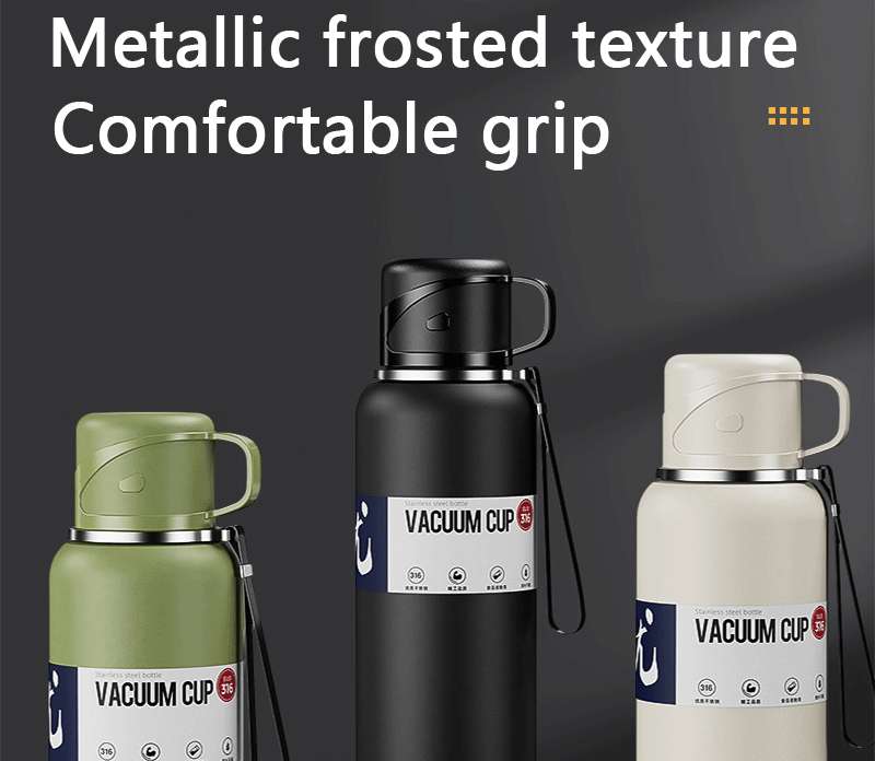2L Thermal Water Bottle Large Capacity With Straw Stainless Steel Thermos Bottle Cold and Hot Water Bottle Sport Thermos Cup