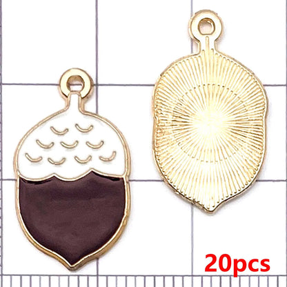 20pcs Thanksgiving Charms Alloy Turkey, Maple Leaf, Pine Cone, Scarecrow, Pumpkin Pendants for DIY Jewelry Making Accessories
