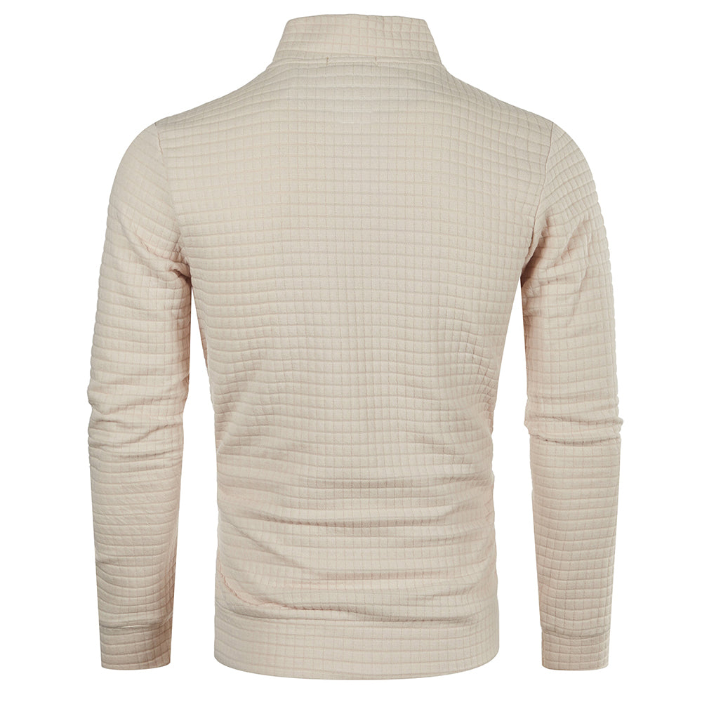 Autum Men's Solid Color Sweatshirt New Oversize Half Zipper Pullover Warm Sweater Jogger Sport Tops