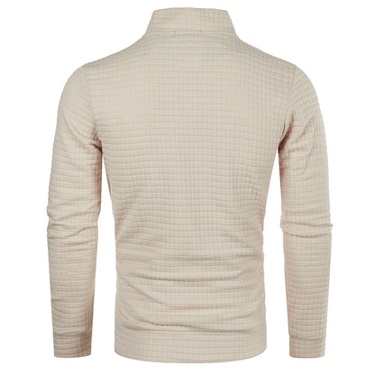 Autum Men's Solid Color Sweatshirt New Oversize Half Zipper Pullover Warm Sweater Jogger Sport Tops