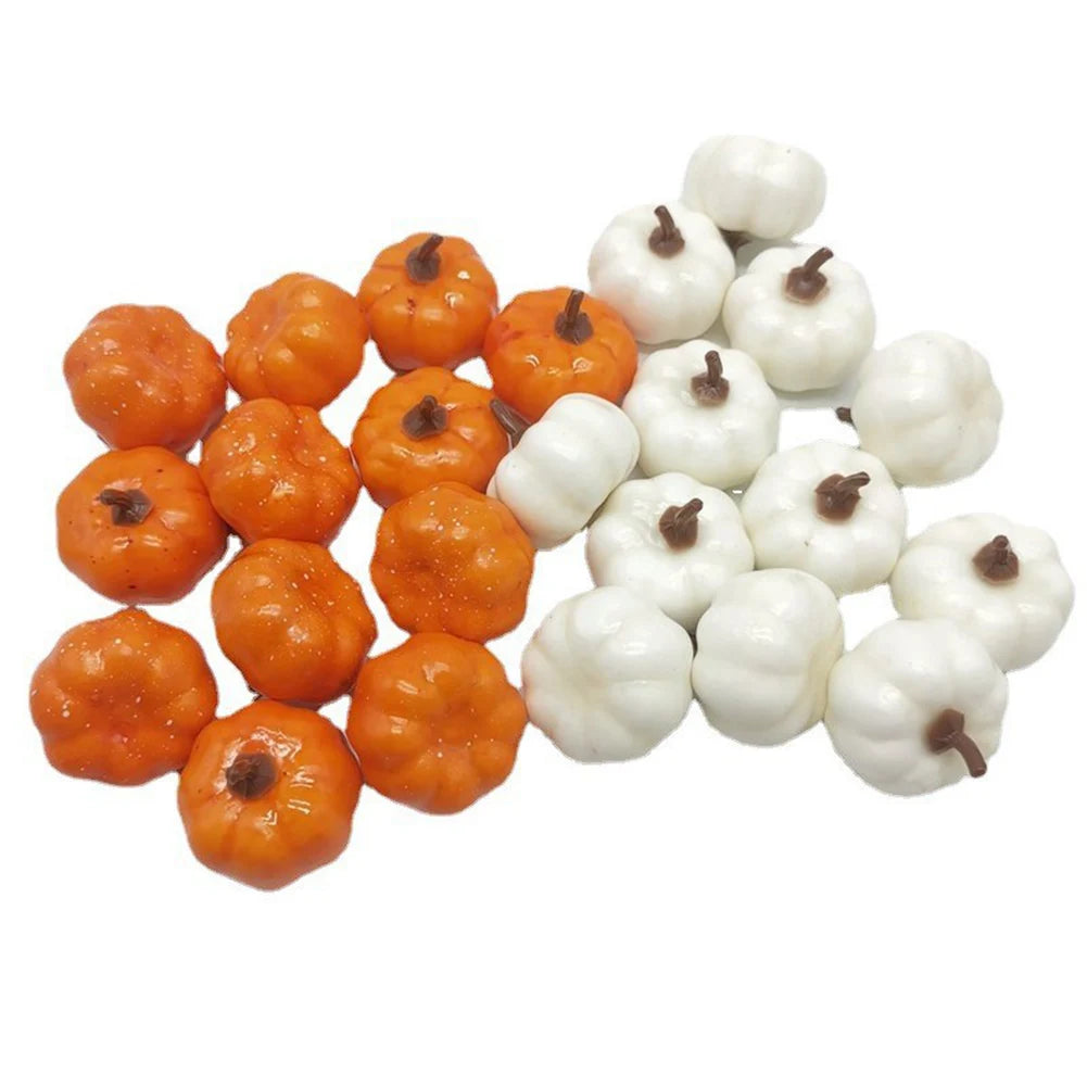 12/24/48pcs Artificial Pumpkins Fake Foam Pumpkins For Halloween Thanksgiving Harvest Festival Home Table Decor