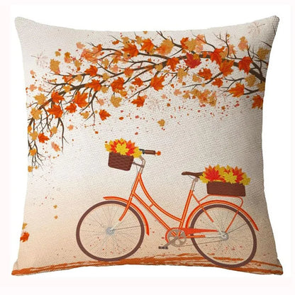 18x18 Inches Autumn Pumpkin Cushion Cover Pillow Cover Thanksgiving Decor Pillowcase Maple Leaves Printed Cushion Case for Couch