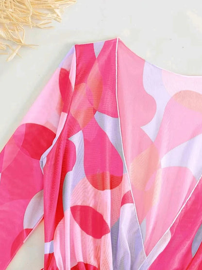 3 Pieces Triangle Halter String Bikini Long Sleeve Swimsuit Women Swimwear Female Bathers Bathing Swimming Swim Suit