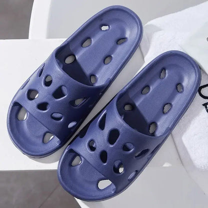 Bathroom Slippers Women Leaking Sandals Cheese Slides Summer Eva Shoes For Men Soft Anti-Slip Flip Flops Couples Indoor Slipper