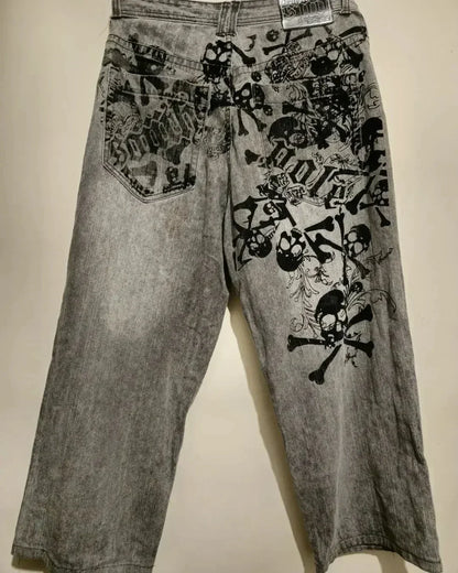 American Fashion Trend Selling Washed Jeans Women Men Y2K New Street Retro Joker Straight Wide Leg Pants Unisex Punk Loose Jeans