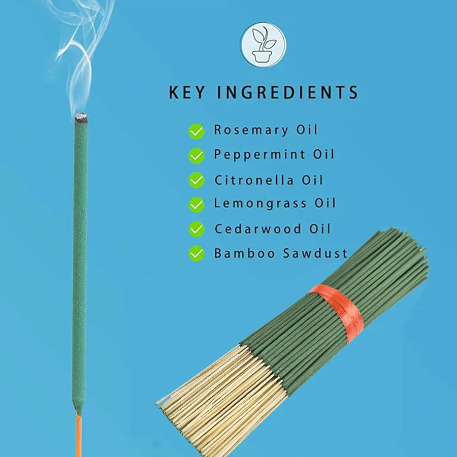 20/56/101/400 Natural Citronella Incense Sticks - Long-Lasting Lemongrass Fragrance, Bamboo Wood and Bamboo Chips with Citronella Oil, Suitable for Outdoor Camping, Hiking, Gardens, Courtyards - Essential for Holidays (Hallow