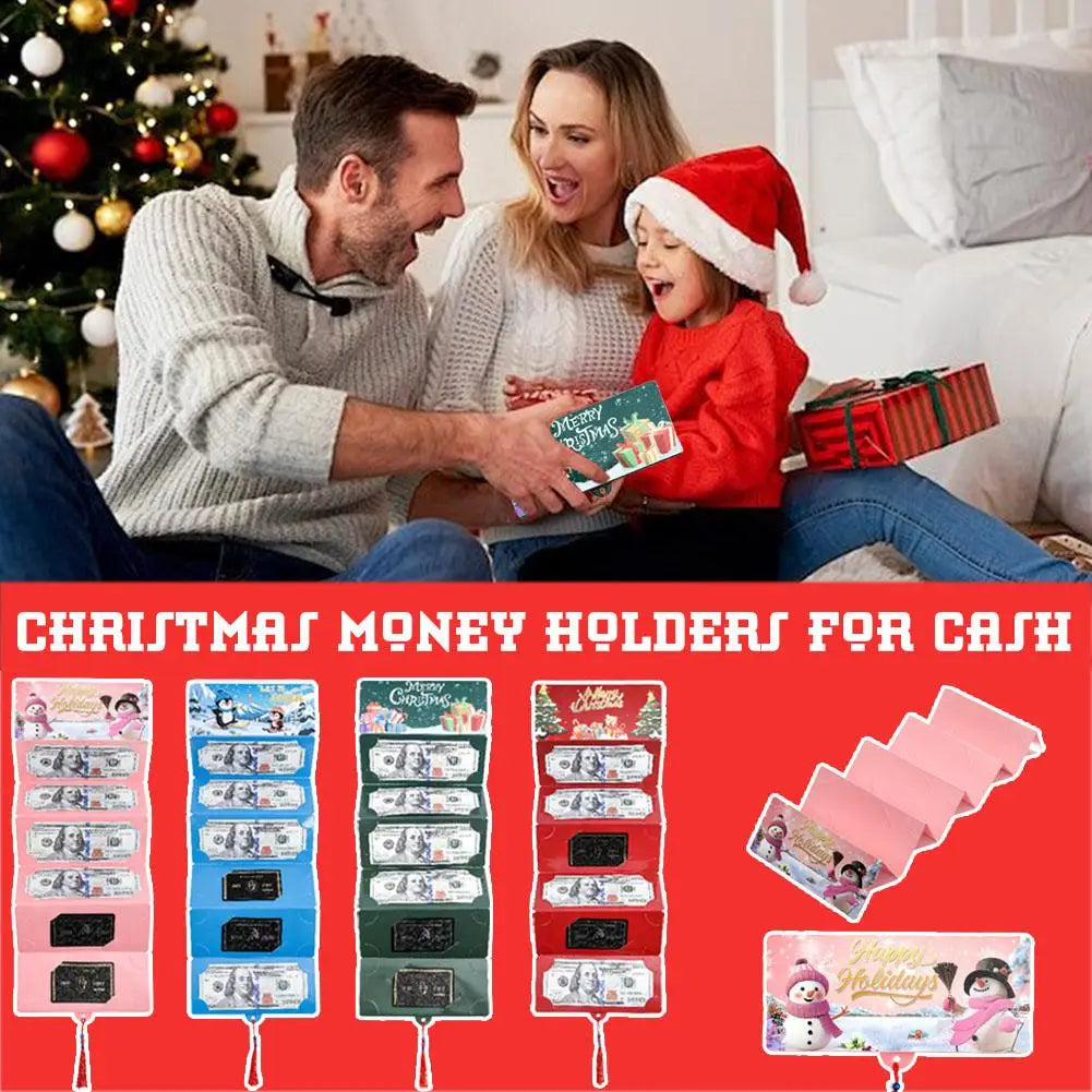 10-Slot Christmas Money Bag Christmas Surprise Party Money Box Card Clip Thanksgiving Birthday Gifts