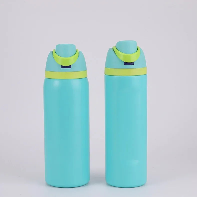 24/32oz New 304 Thermos Cup Double-Layer Stainless Steel Space Kettle Water Bottle with Straw Car Outdoor Sports Camping Sports