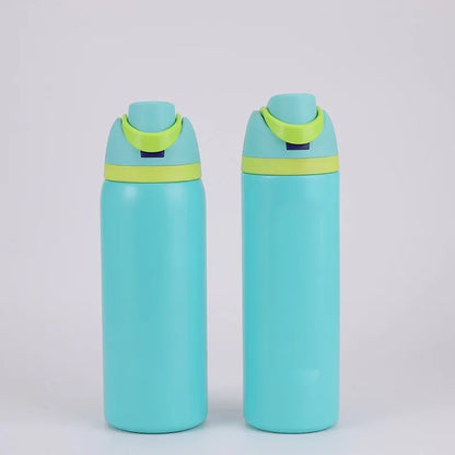 24/32oz New 304 Thermos Cup Double-Layer Stainless Steel Space Kettle Water Bottle with Straw Car Outdoor Sports Camping Sports