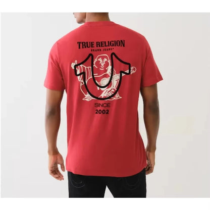 True Religion T-shirt Graphics T-shirt Men Cotton Graphic Crew Neck T-shirt Printed Short Sleeve Comfortable Breathable Top