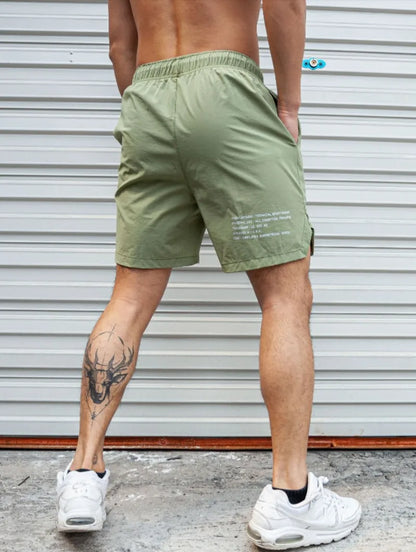 Summer new Men Light Weight Thin Short Pants Running Squat Fitness Shorts Men GYM Wear Quick-drying Beach Drawstring Shorts