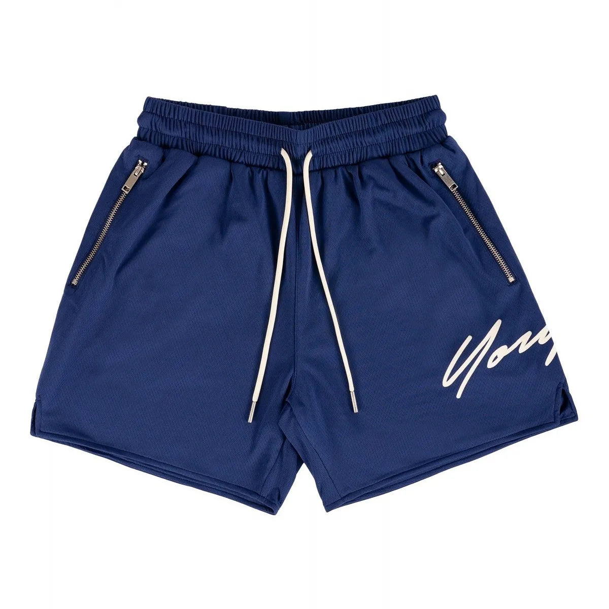 Woven Sports Quick Drying Black Shorts Men's Fitness Tide Brand Bodybuilding Slim Zipper Pocket Running Hip-hop Training Pants