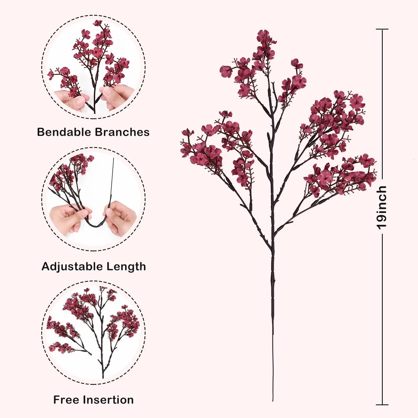 3/1Pcs Fall Babys Breath Artificial Flowers Fake Plants for Home Wedding Centerpiece Table Thanksgiving Party Autumn Decorations