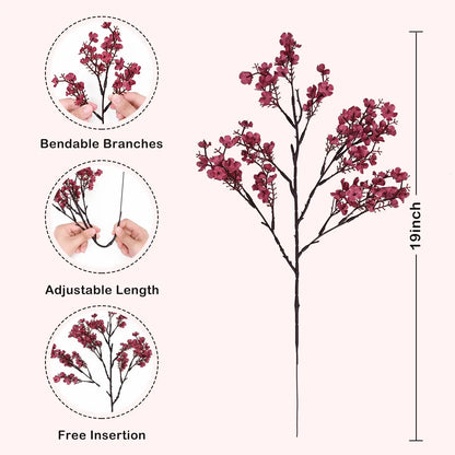 3/1Pcs Fall Babys Breath Artificial Flowers Fake Plants for Home Wedding Centerpiece Table Thanksgiving Party Autumn Decorations