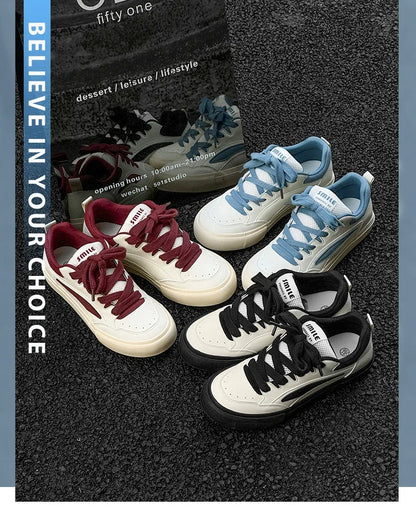 2025 Chunky Sneakers  Autumn Fashion Low Top Lace Up Running Shoes Comfortable Flat Casual Walking Shoes Tenis Masculino