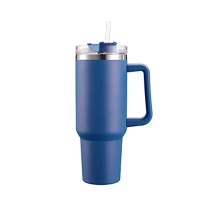 40oz 304 Stainless Steel Insulated Water Bottle,Thermal Coffee Car Cup, Cold Hot Mugs Vacuum Flask With Handle Straw,For Sport