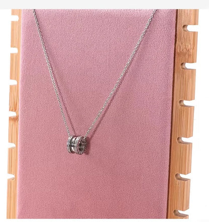 Bamboo Jewelry Display Stand Necklace Display Stand Wooden Multiple Necklace Easel Showcase Display Holder for Necklaces