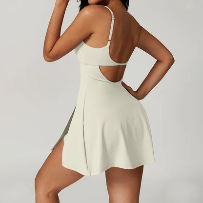 Sports Short Dresses Anti-Shine Breathable Women's Tracksuit Leisure Fitness Suits Running Golf Tennis Skirt Workout Clothing